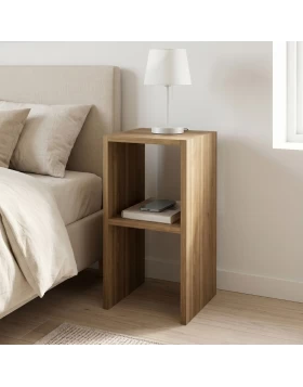 Smile Megapap melamine nightstand - side table in walnut color 30x30x60cm.