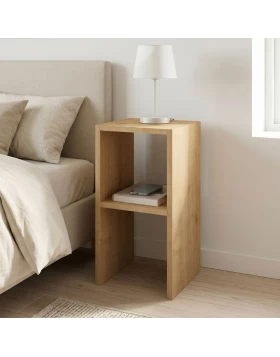 Smile Megapap melamine nightstand - side table in oak color 30x30x60cm.