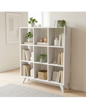 Βιβλιοθήκη Dokia Megapap χρώμα λευκό 88,4x19,8x100,3εκ.