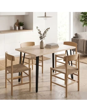 Τραπέζι Xana Megapap χρώμα travertine 120x70x77,5εκ.