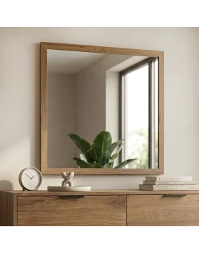 Mars Megapap melamine wall mirror in walnut Ud color 86x2.2x86cm.