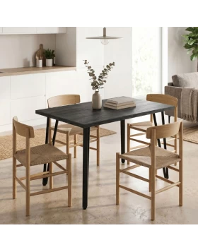 Τραπέζι Xana Megapap χρώμα black wood 120x70x77,5εκ.