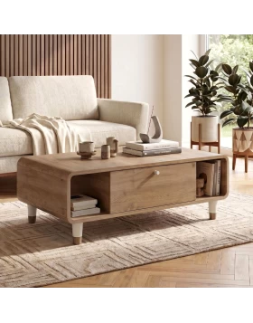 Τραπεζάκι σαλονιού Doro Megapap χρώμα sepet oak 100x60x34,6εκ.