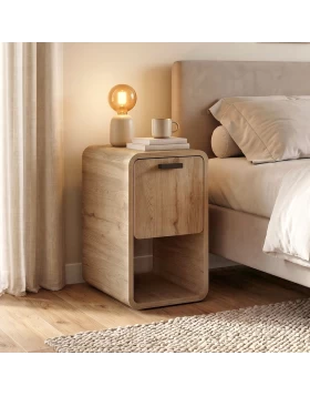 Τραπεζάκι βοηθητικό - Κομοδίνο Rovel Megapap χρώμα sepet oak 30x39x50,5εκ.