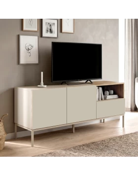 Έπιπλο τηλεόρασης Cailin Megapap χρώμα sandstone - sepet oak 140x41,8x55εκ.