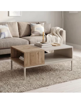 Τραπεζάκι σαλονιού Cailin Megapap χρώμα sandstone - sepet oak 90x56x40,6εκ.