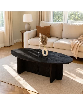 Τραπεζάκι σαλονιού Ravey Megapap χρώμα sencron black 120x60x39,6εκ.