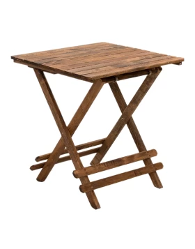 Queen Megapap foldable table by beech wood in walnut color 80x80x75cm.