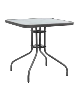 Moreno Megapap metal - tempered glass table in anthracite color 70x70x71cm.