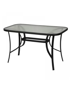 Toledo Megapap metal - tempered glass table in black color 140x80x70cm.