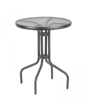 Moreno Megapap metal - tempered glass table in anthracite color Ø60x70cm.