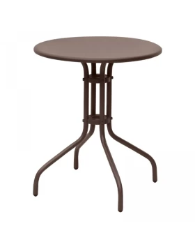 Palermo Megapap metal table in dark brown color Ø60x70cm.
