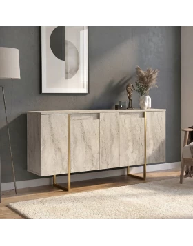 Orontes Megapap melamine console in travertine - gold color 160x35.2x80cm.