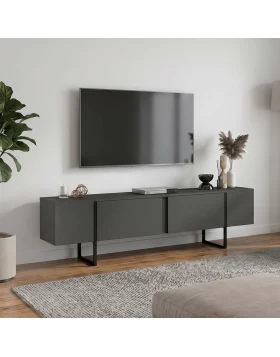 Έπιπλο τηλεόρασης Orontes Megapap χρώμα ανθρακί 180x29,6x50εκ.