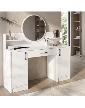 Talos Megapap melamine dressing table in white color 135x40x144.2cm.