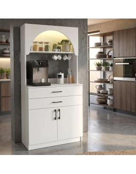 Sardes Megapap melamine kitchen furniture with LED in white color 90x40x180cm.