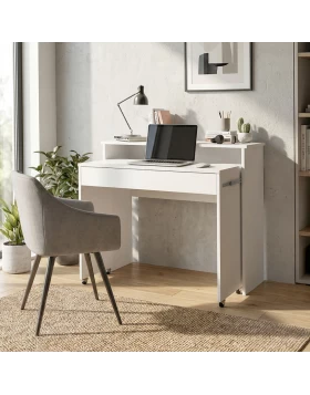 Fellos Megapap melamine console - desk in white color 100x40x91.8cm.