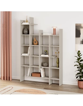 Βιβλιοθήκη Manco Megapap χρώμα sandstone 122x25,5x188εκ.