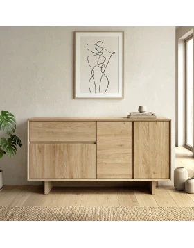Capri Megapap melamine console in sapphire oak color 146x45x76.5cm.
