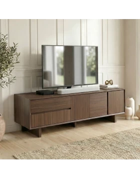 Capri Megapap melamine tv furniture in walnut milano color 180x45x55cm.