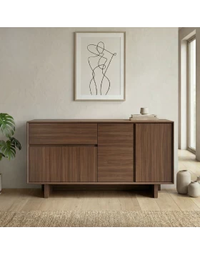 Capri Megapap melamine console in walnut milano color 146x45x76.5cm.