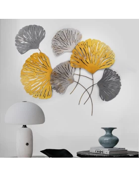 Διακοσμητικό τοίχου Metal Flower Megapap μεταλλικό χρώμα bronze - ασημί 75x100εκ.