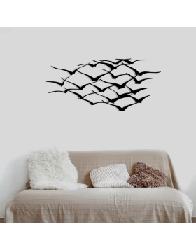 Herd of Birds Megapap metal art in black color 120x55cm.