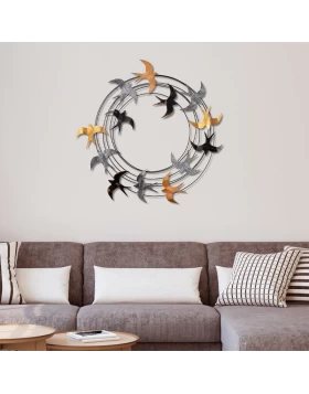 Διακοσμητικό τοίχου Spiral Flock Megapap μεταλλικό χρώμα μαύρο - bronze - ασημί 87x87εκ.