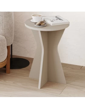 Τραπεζάκι βοηθητικό Lisa Megapap χρώμα sandstone Ø40x51,8εκ.