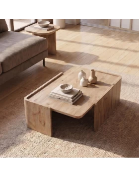 Bora Megapap melamine coffee table in sepet oak color 82x52x28.5cm.