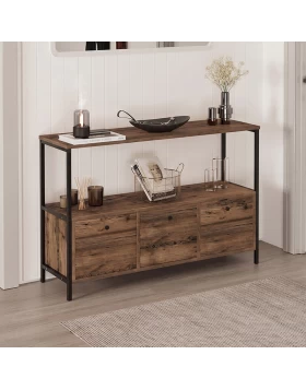 Mars Megapap melamine console in rustic smoked color 122x36x80.1cm.