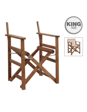 Queen Megapap wooden folding director's armchair frame in walnut 61x57x86cm.