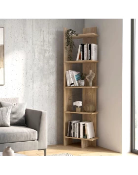 Perla Megapap melamine bookcase in sepet oak color 48x22x170cm.