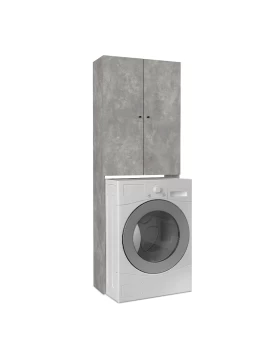 Romme Megapap melamine laundry machine cabinet in concrete grey color 65x27,1x180cm.
