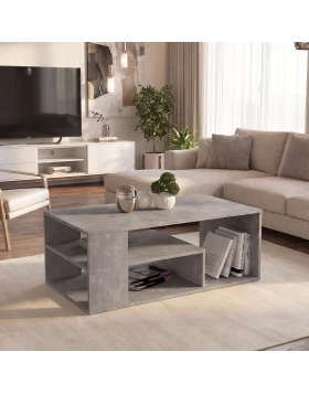 Abdera Megapap melamine coffee table in concrete grey color 110x60x42cm.