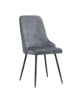 Roberta Megapap fabric dining chair in grey color with black metal legs 46x62x91cm.