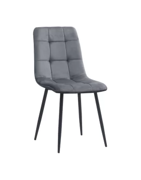 Tito Megapap velvet dining chair in anthracite color with black metal legs 44x55x88cm.