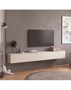 Έπιπλο τηλεόρασης επιτοίχιο Espanse Megapap χρώμα sandstone 241,8x31,7x30εκ.