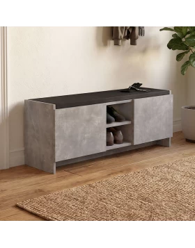 Παπουτσοθήκη Verly Megapap χρώμα γκρι σκυροδέματος 110x33,2x43εκ.
