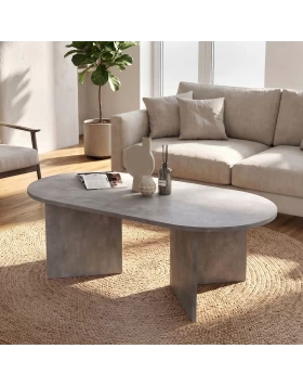 Cortado Megapap melamine coffee table in concrete grey color 120x60x39.6cm.