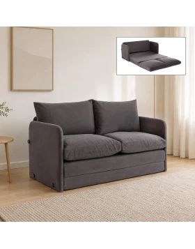 Saga Megapap fabric two seater sofa bed in grey color 128x70x66cm.