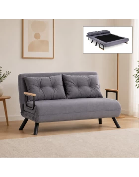 Sando Megapap fabric two seater sofa bed in grey color 133x78x78cm.