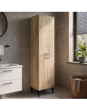 Ντουλάπι με καλάθι απλύτων Singa Megapap χρώμα sepet oak 45x40x180εκ.