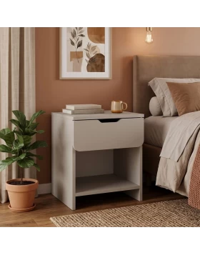 Mida Megapap melamine nightstand in sandstone color 45x40x52cm.
