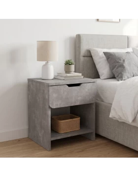 Mida Megapap melamine nightstand in concrete grey color 45x40x52cm.