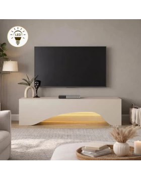 Έπιπλο τηλεόρασης Mara Megapap με LED χρώμα sandstone 150x31,4x40εκ.
