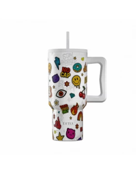 Thermos Estia Straw Tumbler XL Save The Aegean Urban Vibes 900ml