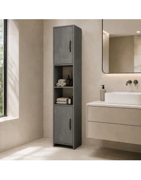 Vero Megapap melamine kitchen / bathroom cabinet in concrete grey color 35x29.6x180cm.