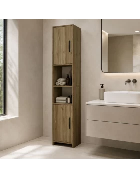 Vero Megapap melamine kitchen / bathroom cabinet in walnut color 35x29.6x180cm.