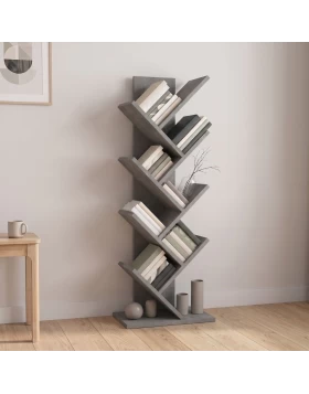 Maxy Megapap melamine bookcase in concrete grey color 45x26.4x120cm.